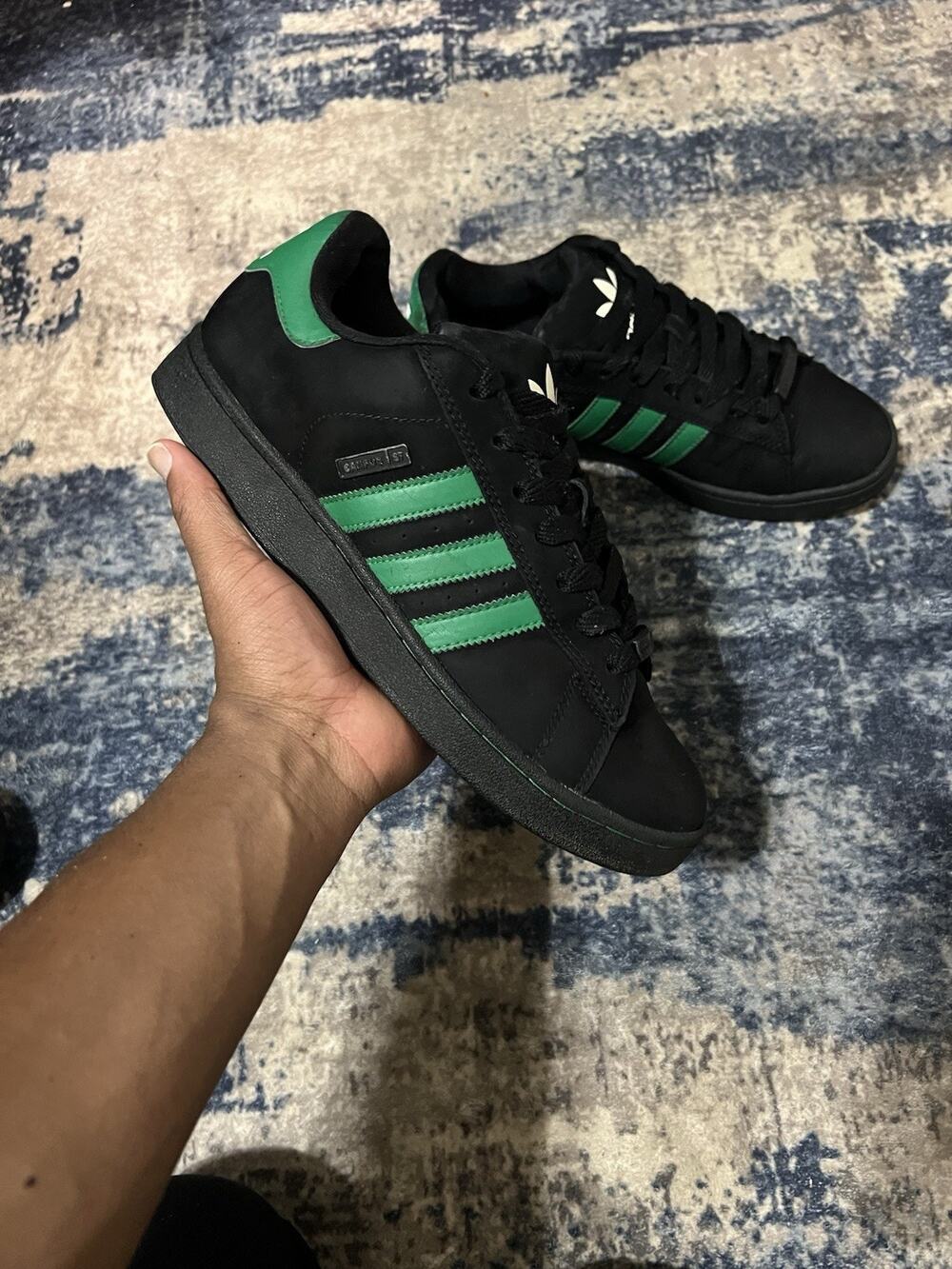 Size 11- Adidas Campus ST 772549-2005 Black Green Fat Tongue Skate Sneakers Men